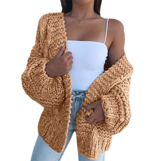Damen Grobstrickjacke mit lässigem Schnitt und tiefen Taschen R&B