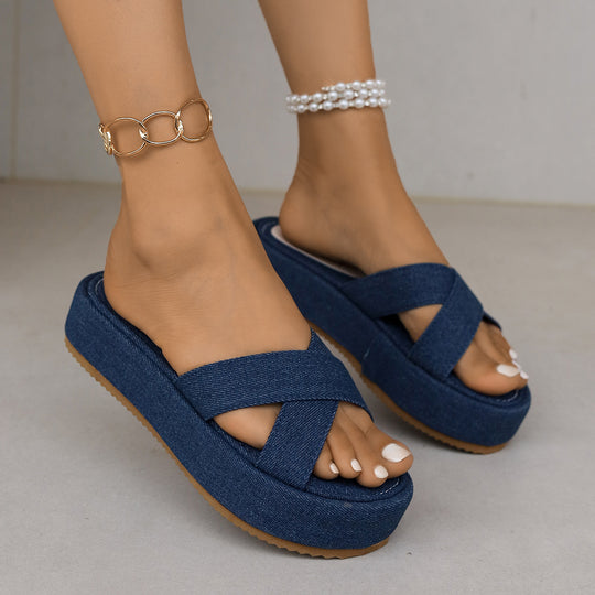Damen Wedge-Sandalen mit verstellbarem Riemendesign und komfortablem Fußbett R&B