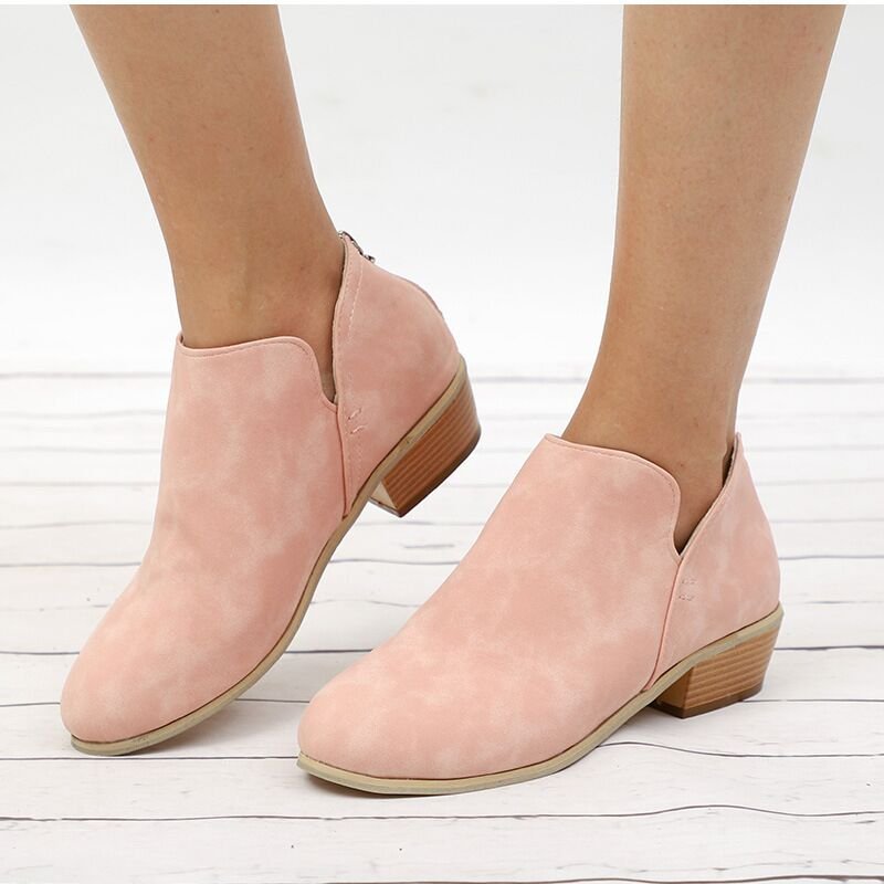 Damen nan elegante Kurzstiefelette aus Wildlederimitat mit verdecktem Fersenreißverschluss und gepolsterter Komfortinnensohle R&B
