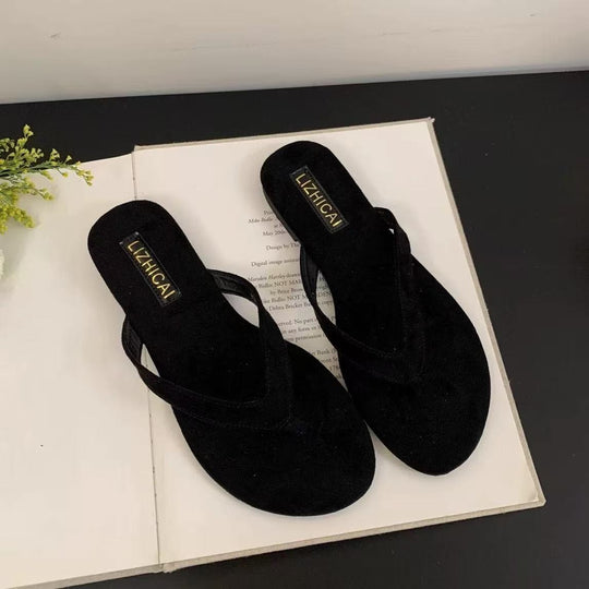 Damen Zehentrenner aus weichem Veloursleder mit ergonomischem Fußbett R&B