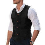 Herren Weste mit funktionalen Taschen und eleganten Knopfdetails R&B