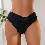 Damen Hochgeschnittene Rüschen-Bikinihose R&B