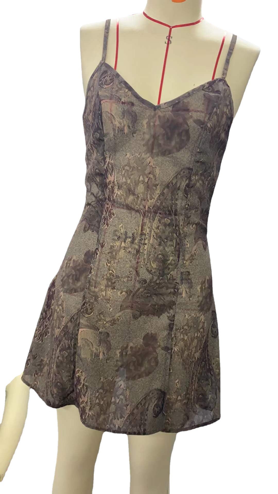 Damen Sommerliches Satin Kleid mit raffiniertem V-Ausschnitt und seitlichem Schlitz R&B