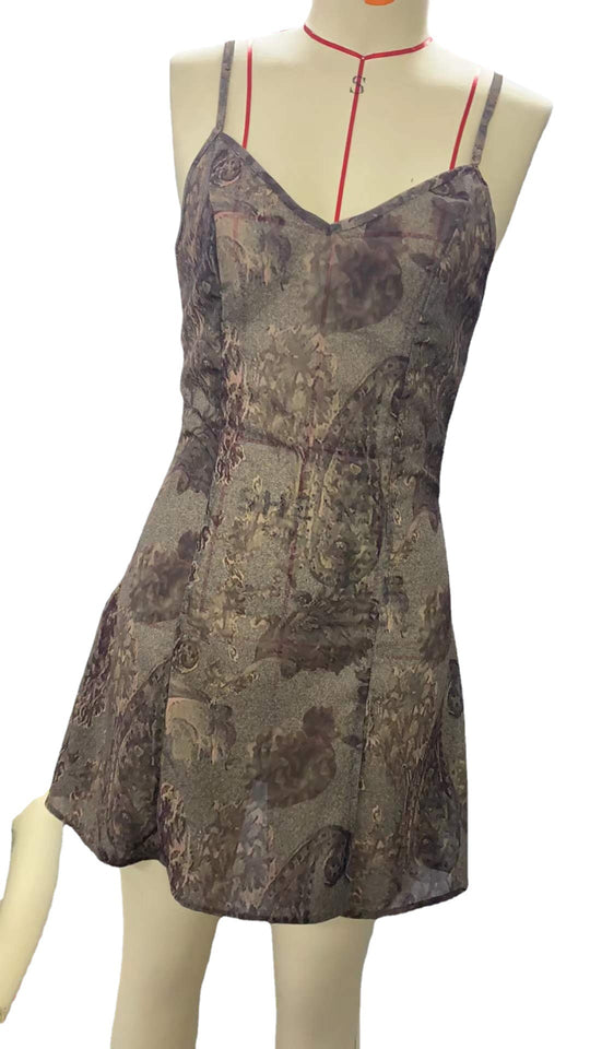 Damen Sommerliches Satin Kleid mit raffiniertem V-Ausschnitt und seitlichem Schlitz R&B