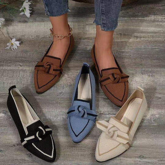 Damen elegante Slipper mit dekorativem Knoten-Design R&B