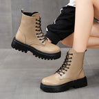 Damen Schnürstiefel mit robustem Profil und modischer Schnürung R&B