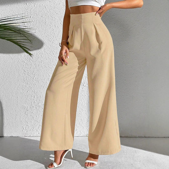 Damen Weite Palazzo-Hose mit elegantem Schnitt und hohen Taillenbund R&B