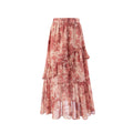 Damen Maxi-Rock mit voluminösem Stufendesign R&B
