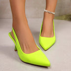 Damen Elegante Slingback-Pumps mit glänzendem Riemendesign R&B