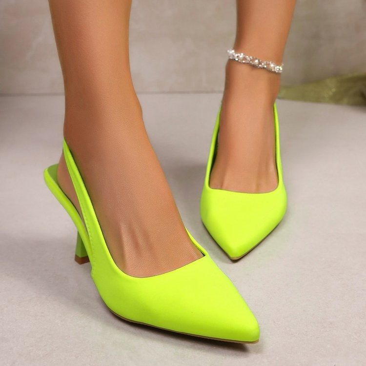 Damen Elegante Slingback-Pumps mit glänzendem Riemendesign R&B