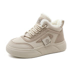 Damen modische High-Top Sneakers mit kuscheligem Innenfutter und rutschfester Sohle R&B
