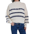 Damen Strickpullover mit modernem Zopfmuster und voluminösen Ärmeln R&B