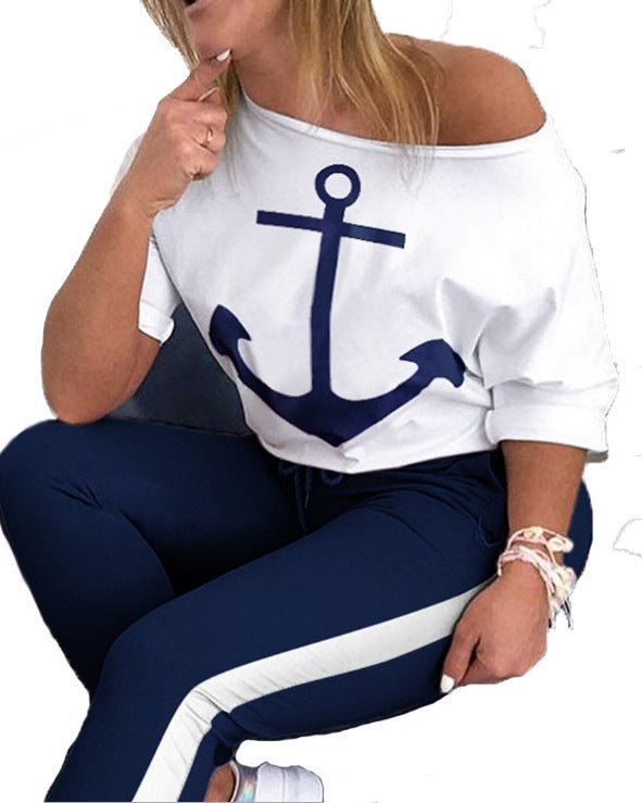 Damen Oversize T-Shirt mit Anker-Druck R&B