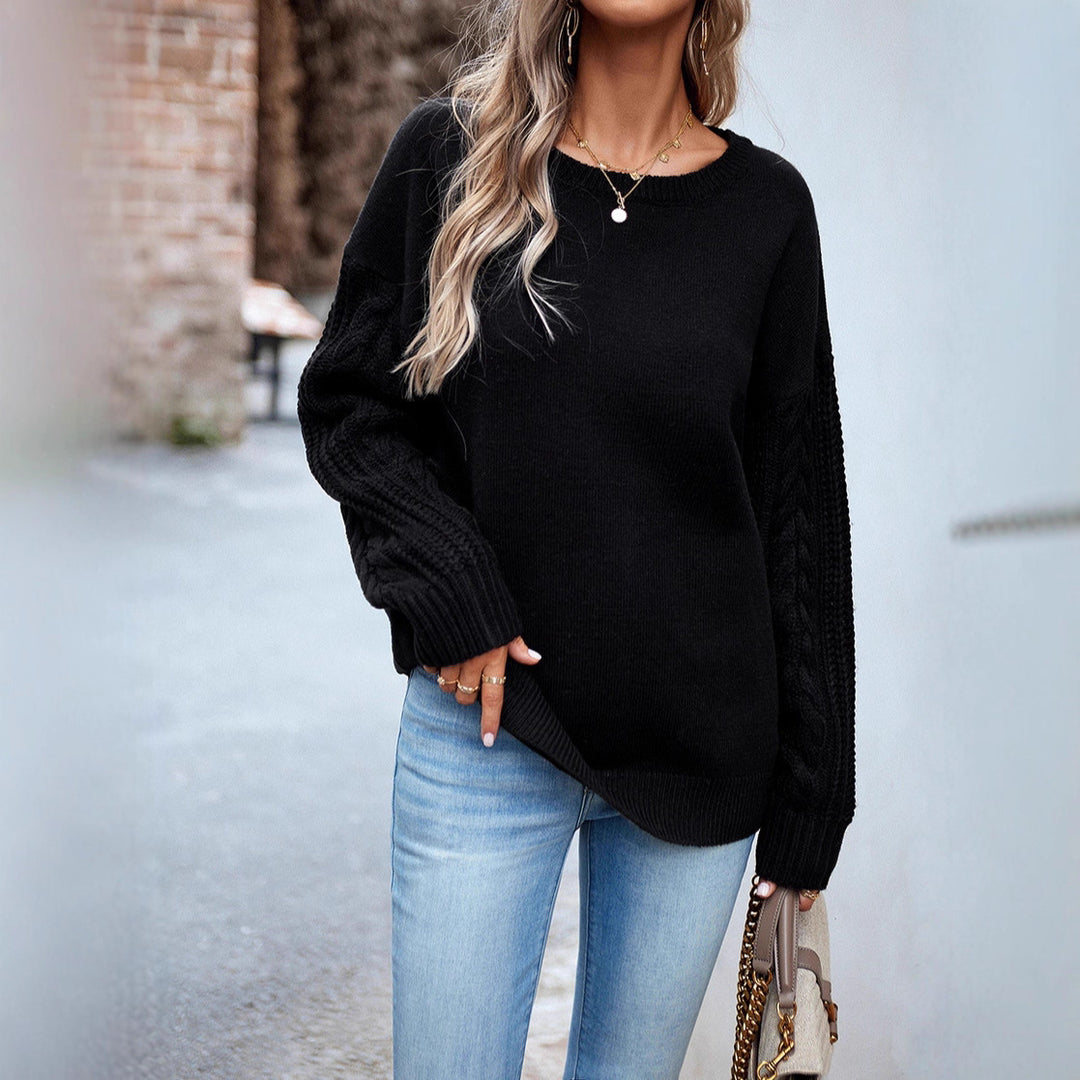 Damen Pullover mit strukturierten Ärmeln und modernem Feinstrick R&B