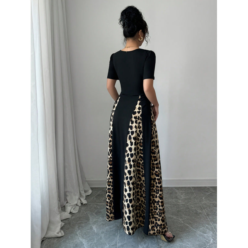 Damen Maxikleid mit elegantem Schnitt und modischem Tiermuster R&B