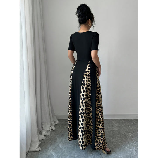 Damen Maxikleid mit elegantem Schnitt und modischem Tiermuster R&B
