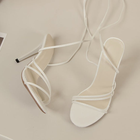 Damen Hochhackige Riemchen-Sandalen mit eleganter Schnürung R&B