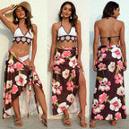 Damen eleganter Maxirock mit floralem Muster R&B