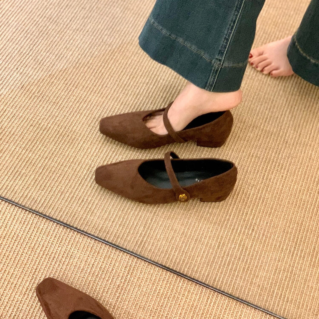 Damen elegante Ballerinas mit modischem Riemen und komfortablem Fußbett R&B