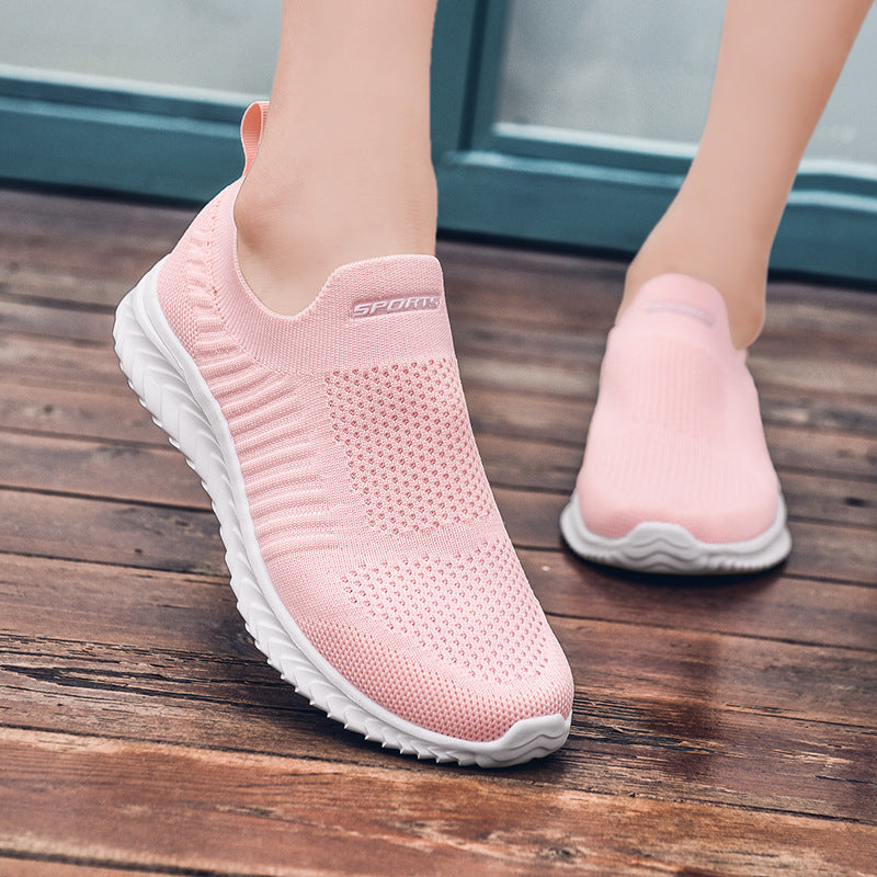 Damen Bequeme Slip-On Freizeitschuhe mit elastischem Strickoberteil R&B