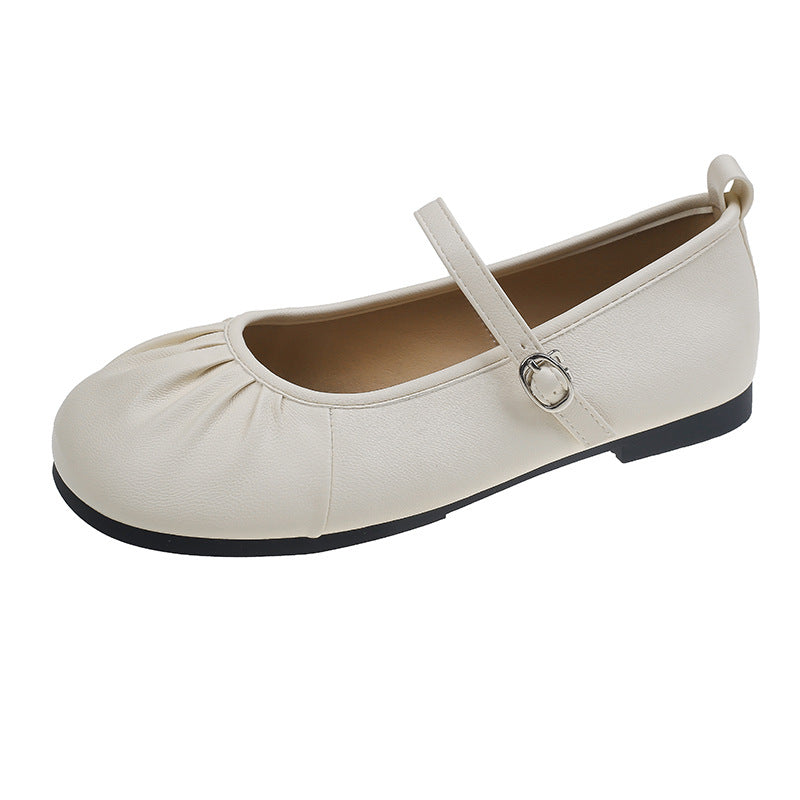 Damen Ballerinas mit modischem Riemchen und femininer Faltenoptik R&B