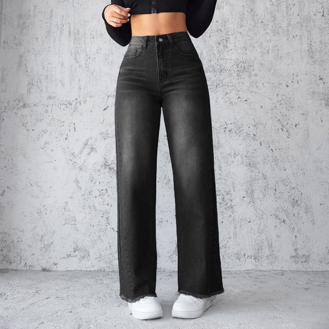 Damen Weite High-Waist Jeans im modernen Vintage-Look R&B
