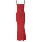 Damen Figurbetontes Langkleid mit schmalen Spaghetti-Trägern R&B