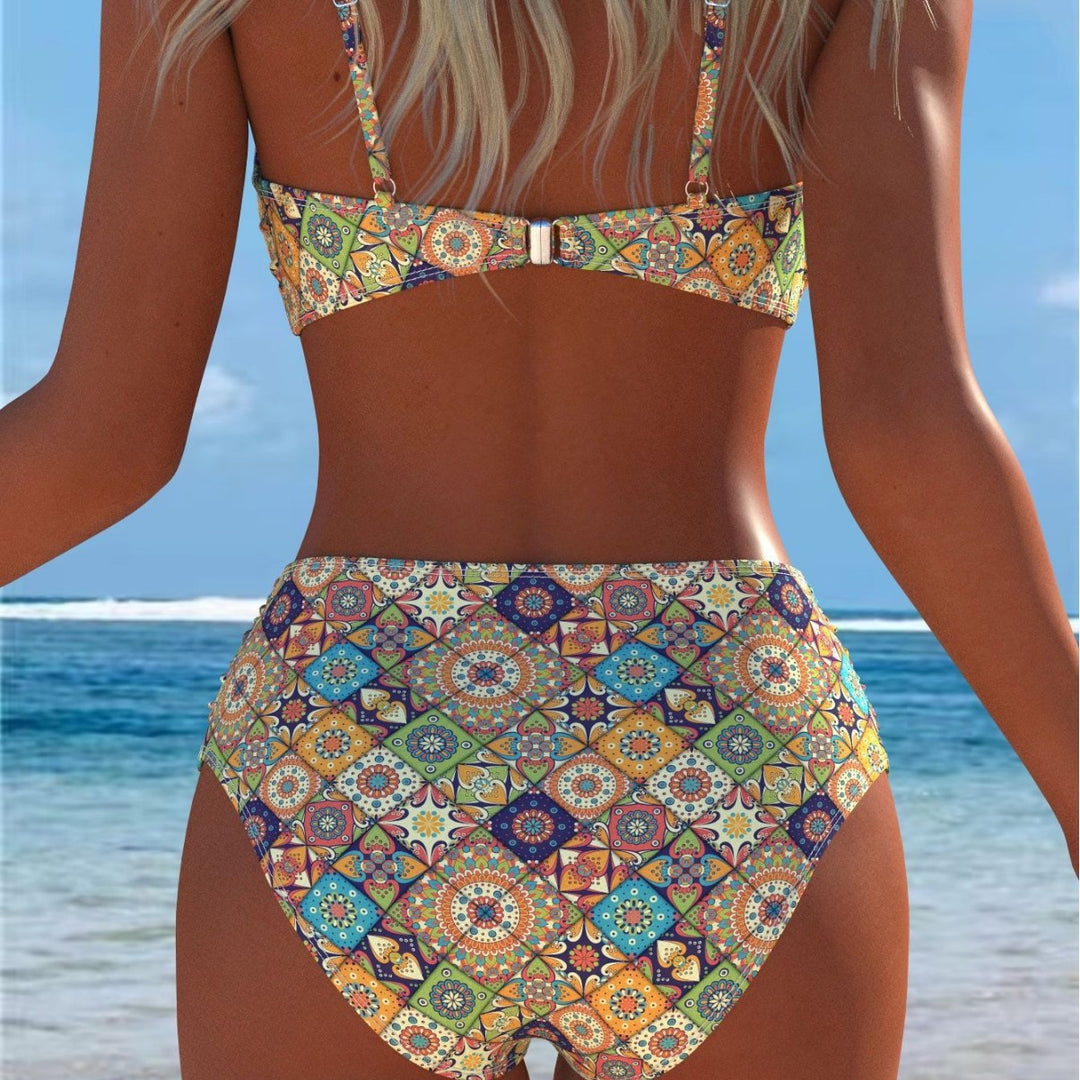 Damen Bikini-Set mit elegantem Balconette-Oberteil und hoch geschnittenen Badeshorts R&B