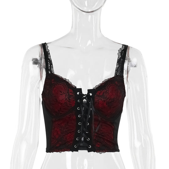 Damen figurbetonte Bluse mit Rüschendetails und Schnürung R&B