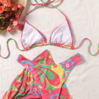 Damen Bikini-Set mit raffinierter Schnürung und floralem Muster R&B