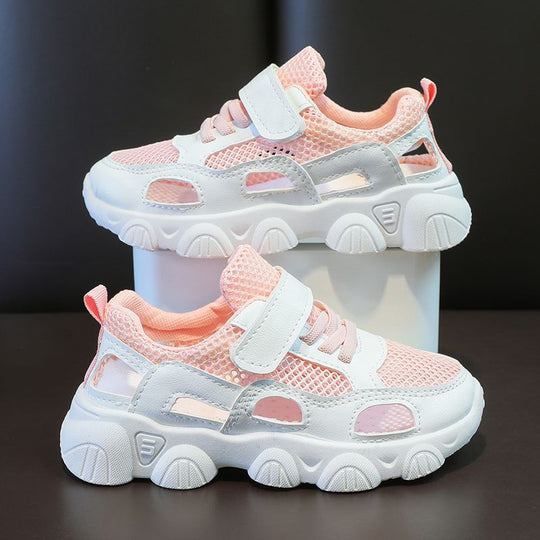 Damen modische Sneakers mit atmungsaktiver Mesh-Oberfläche und verstellbarem Klettverschluss R&B