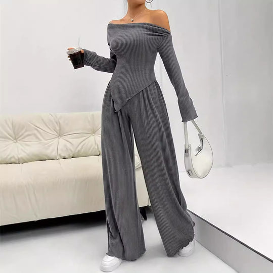 Damen trendiger Jumpsuit mit Off-Shoulder-Design R&B