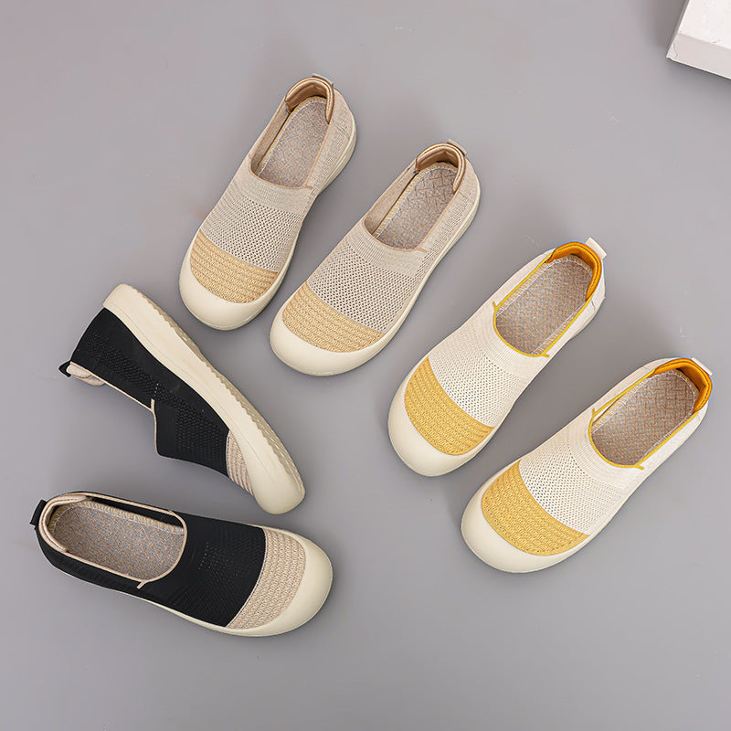 Damen Slip-On Sneakers mit atmungsaktiver Strickstruktur R&B