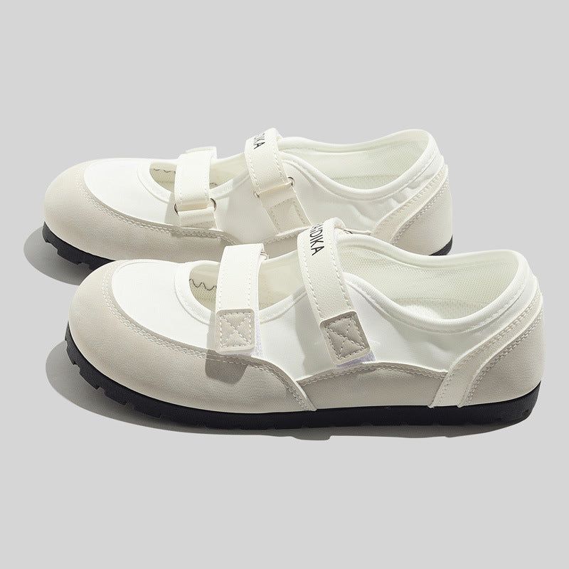 Damen Komfortable Ballerinas mit verstellbarem Riemen und rutschfester Sohle