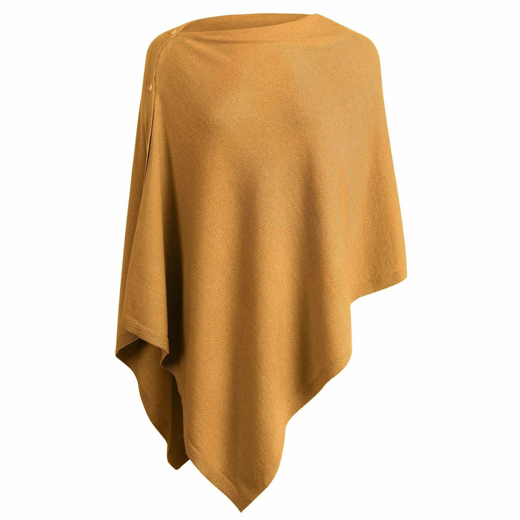 Damen vielseitiger Poncho aus hochwertiger Materialmischung R&B
