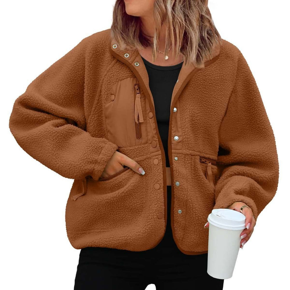 Damen kuschelige Fleecejacke mit praktischen Taschen R&B