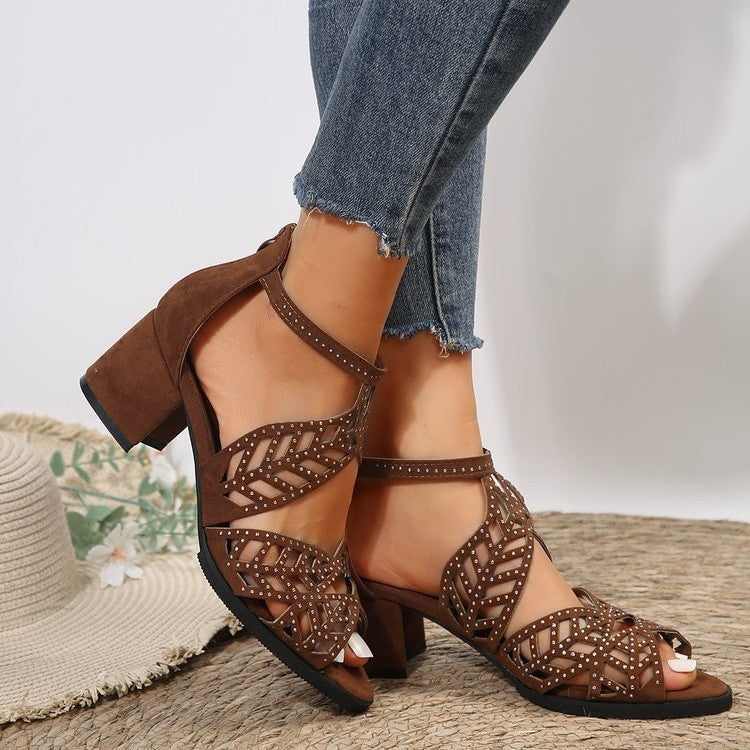 Damen Elegante Sandalen mit glamourösem Strassdetail und modischem Riemendesign R&B