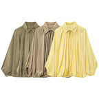 Damen elegante Bluse mit Plisseedetails R&B