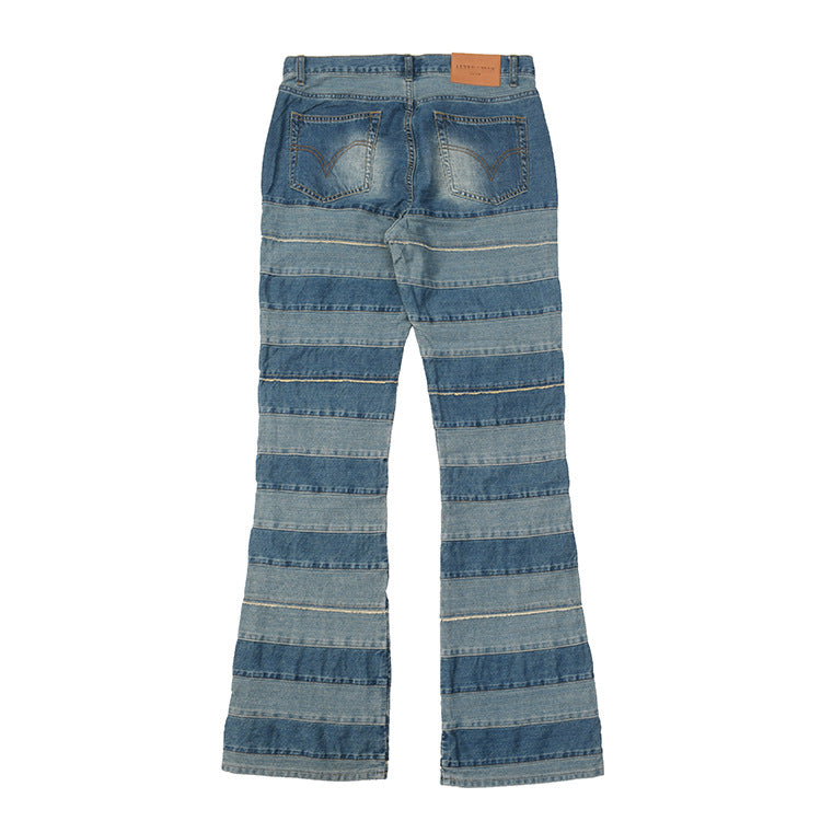 Damen Jeanshose mit modernem Streifenmuster und bequemer Passform R&B