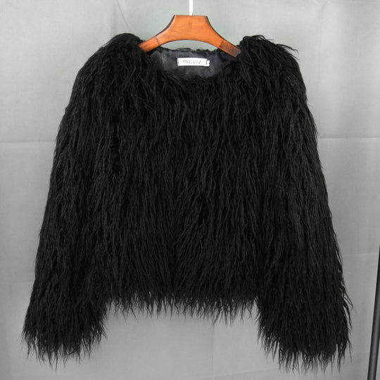 Damen Flauschige Kunstfelljacke mit lockerer Passform und voluminösem Design R&B