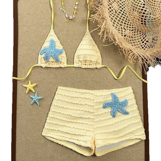 Damen Bikini mit raffinierten Volants und maritimen Details R&B