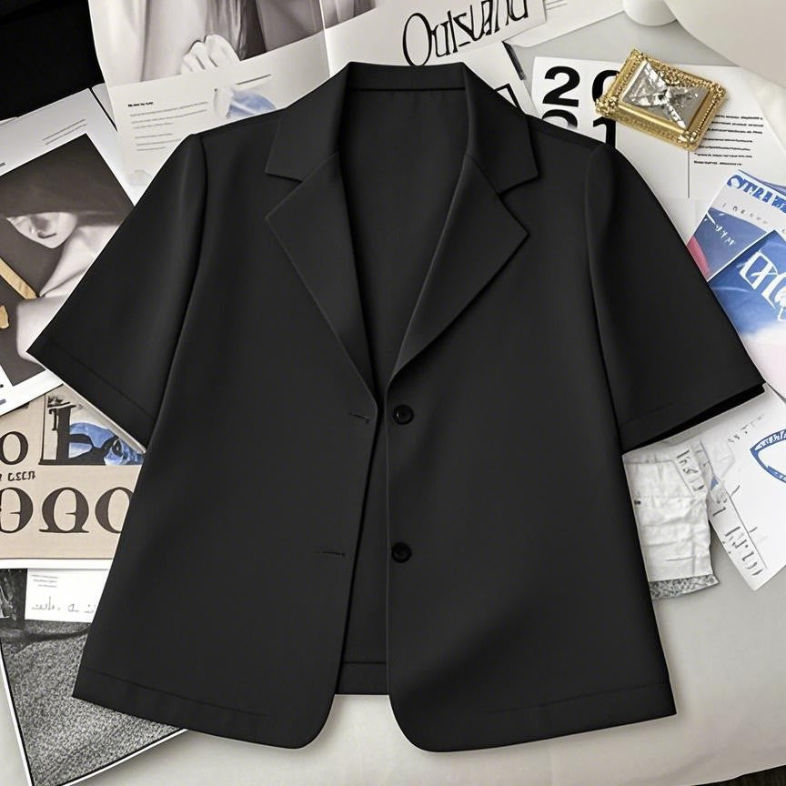 Damen Kurzärmelige Blazerjacke aus leichtem Material R&B