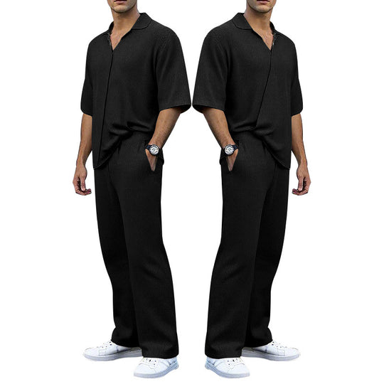 Herren elegantes Freizeit-Outfit aus weichem Strickmaterial mit lässigem Schnitt R&B
