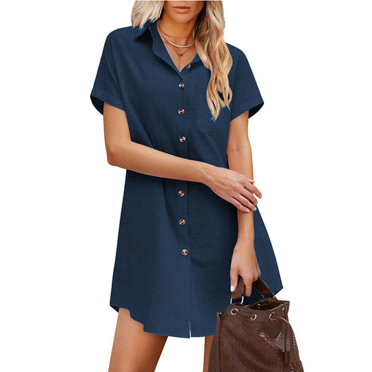 Damen Hemdblusenkleid im lässigen Schnitt mit Knopfdetails und aufgesetzter Tasche R&B