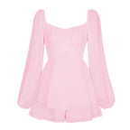 Damen Romantisches Minikleid mit Puffärmeln und verspieltem Schnitt