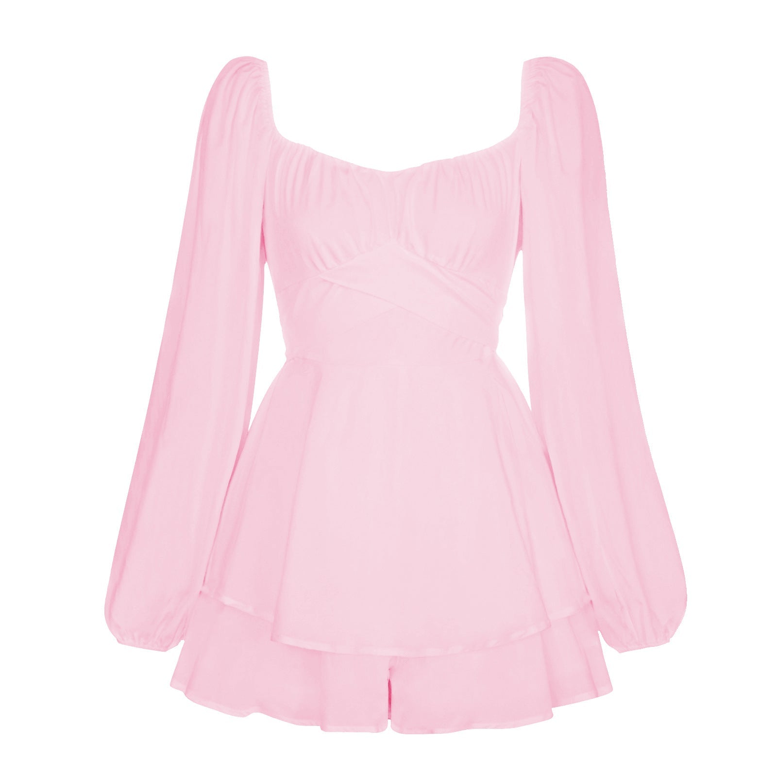 Damen Romantisches Minikleid mit Puffärmeln und verspieltem Schnitt