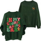 Damen lässiger Pullover mit weihnachtlichem Motiv