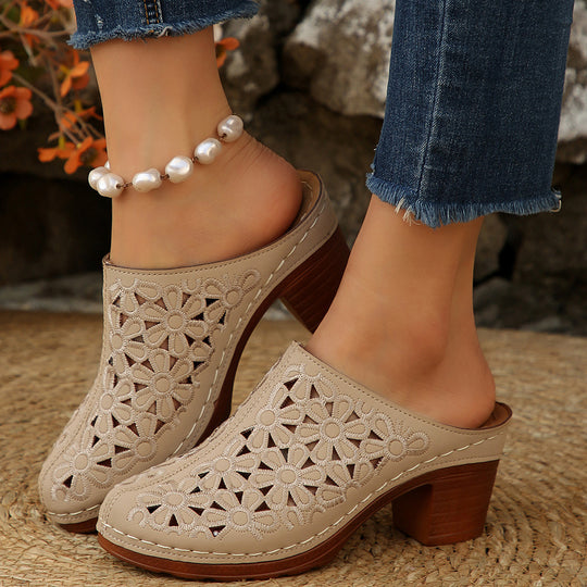 Damen Blumenschnitt Clogs R&B