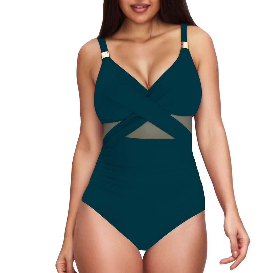 Damen Eleganter Einteiler mit transparenter Einsätzen R&B