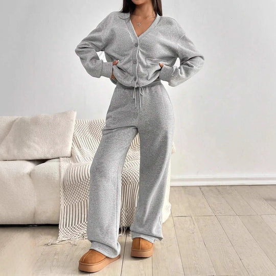 Damen Lässiges Cardigan und Hosen Set R&B